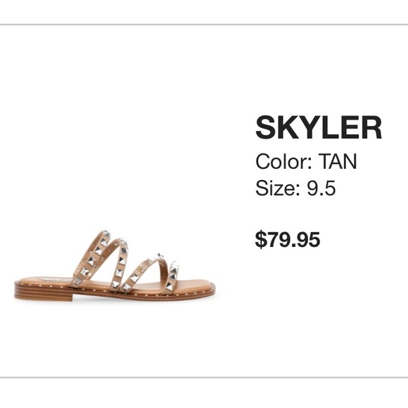 Steve Madden Skyler Studded Tan Sandals, Size 9.5 - Picture 3 of 3